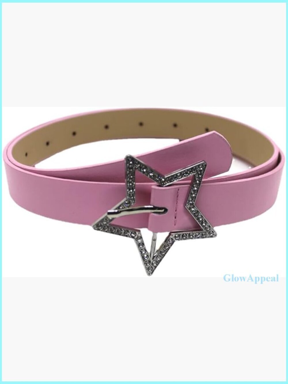 Y2K Aesthetic PU Faux Leather Belt with Star Embellishment One Size